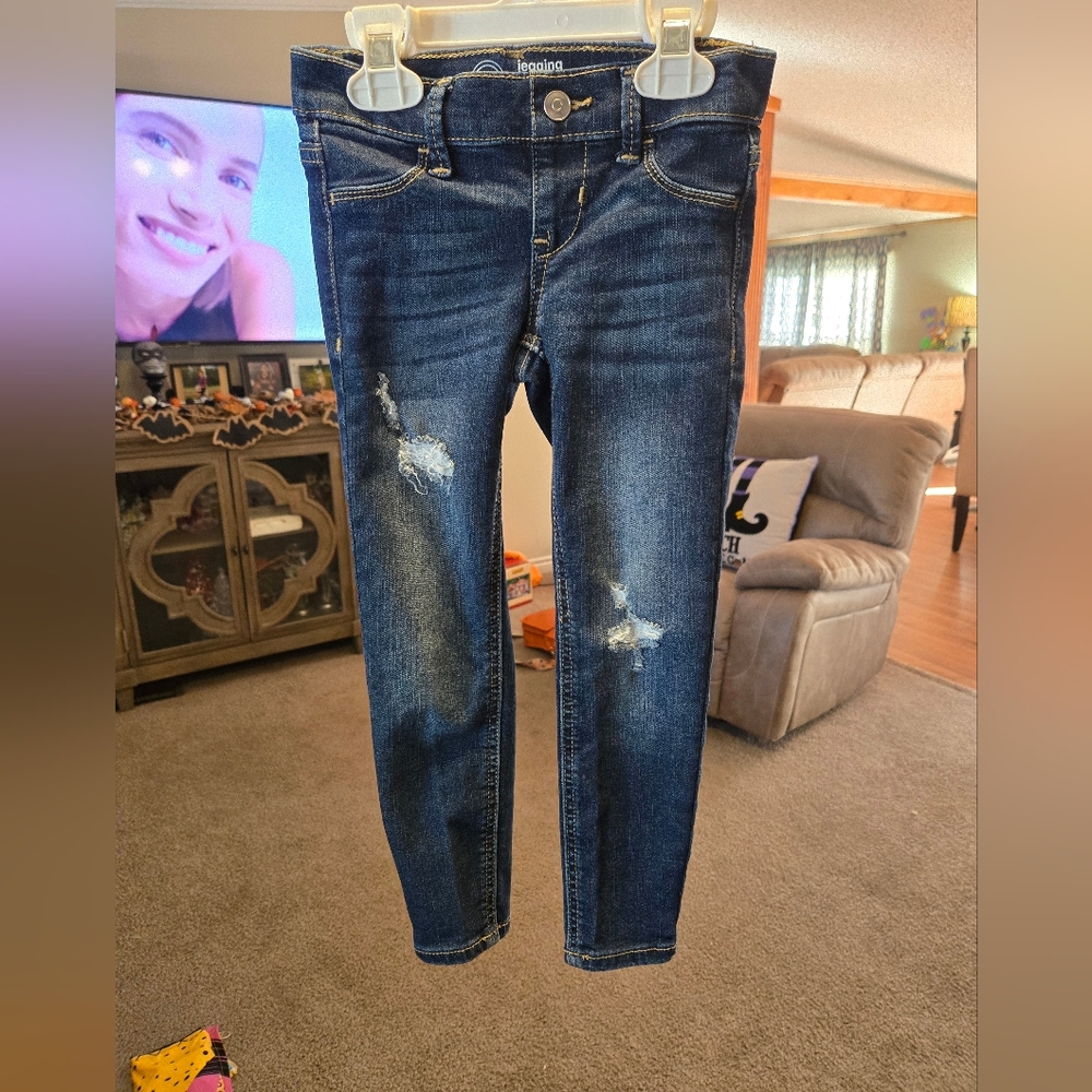 Girls 4/5 Distressed Jeggings
